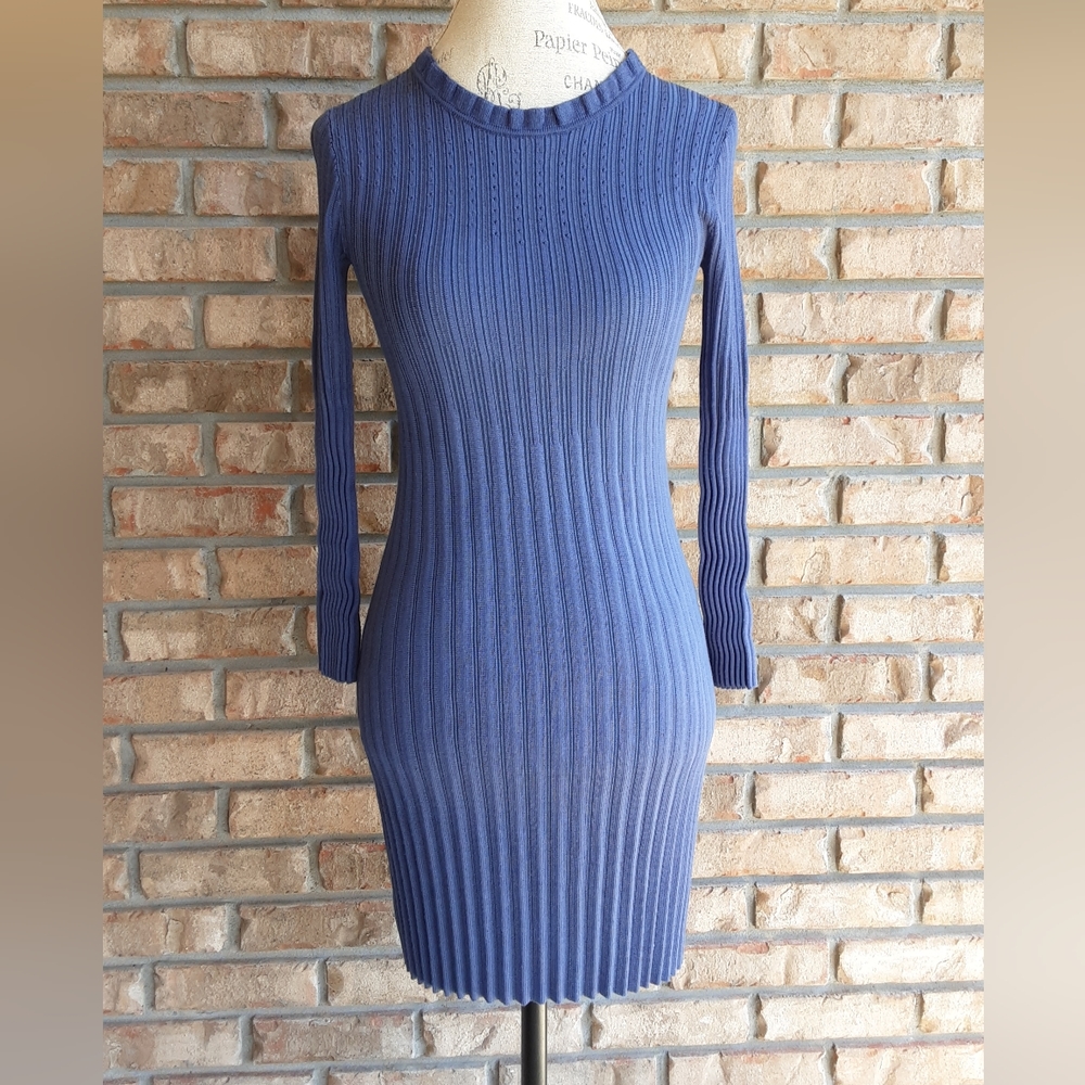 Kate Spade New York Long Sleeve Ribbed Bodycon Dress.